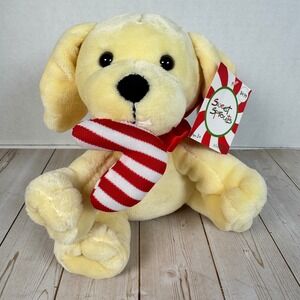 Animal Adventure Sweet Sprouts Yellow Dog Candy Cane Christmas Plush 2015 NWT